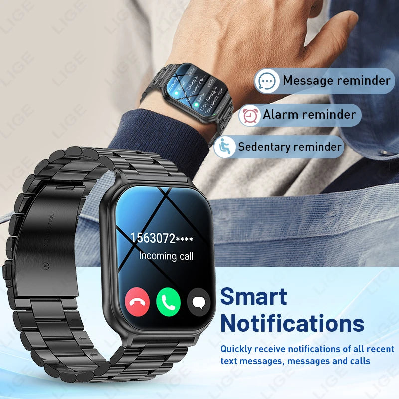 Smartwatch LIGE 1.83" AMOLED con Llamadas Bluetooth y Monitor de Salud