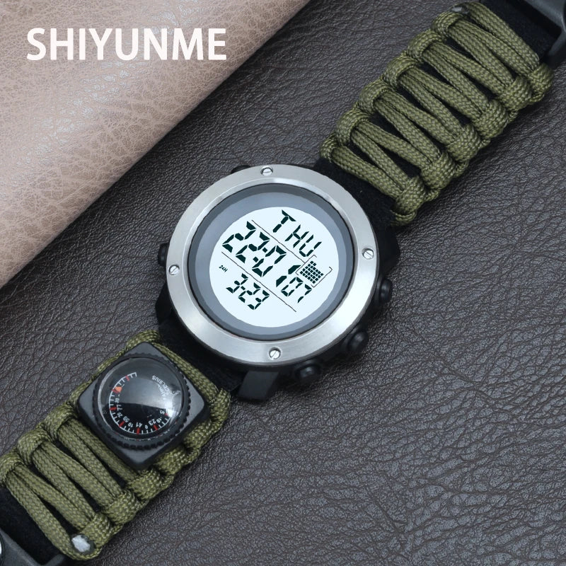 Reloj Digital Deportivo SHIYUNME con Brújula, Termómetro y LED Militar