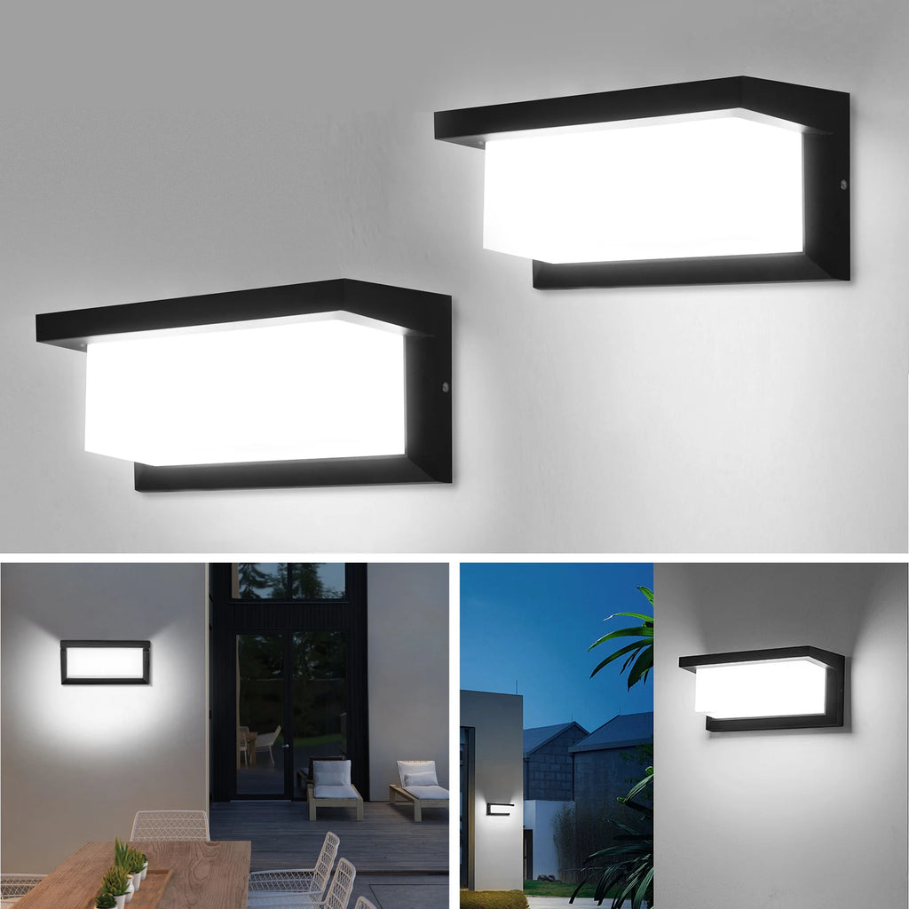 Aplique de Pared LED Moderno Negro IP65 25W para Interior