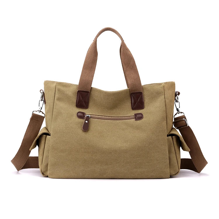 Bolso Bandolera Retro de Lona, Bolso de Mano para Viajar al Trabajo, Bolso de Hombro, Bolso de Trabajo, Bolso de Gran Capacidad