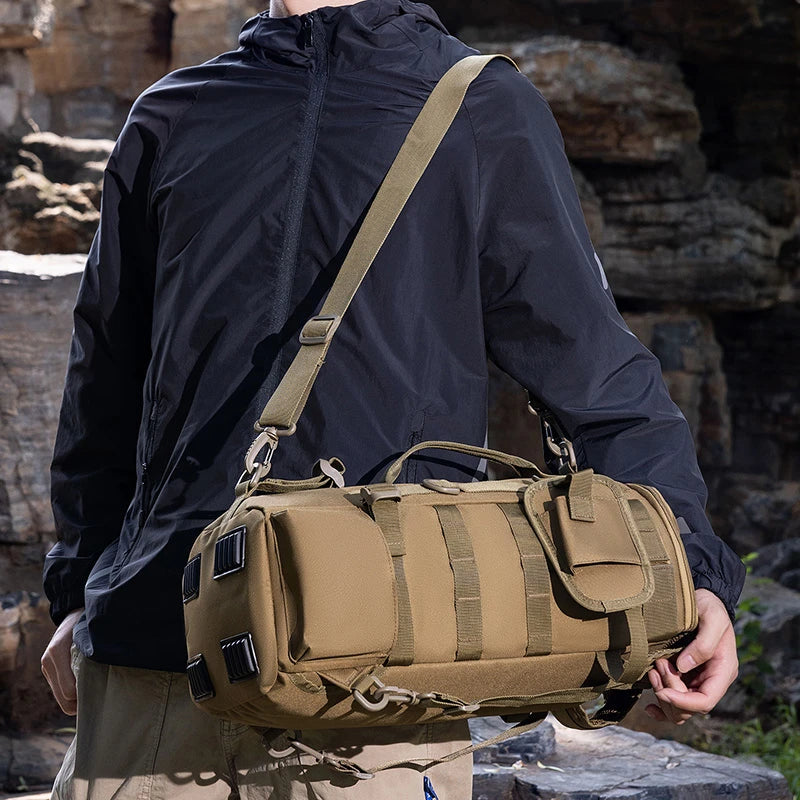 Mochila de pesca súper grande de 42L con asiento de poste |   correa de hombro acolchada |   camping, senderismo, almacenamiento de aparejos de pesca, entusiastas al aire libre