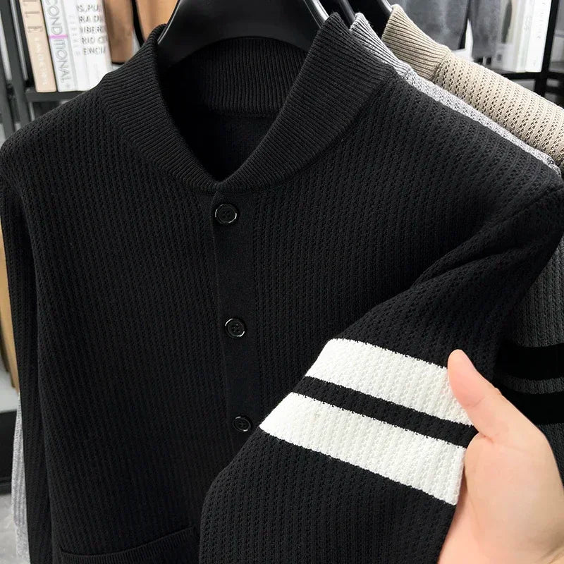 Cárdigan para Hombre con Bloques de Color y Botonadura