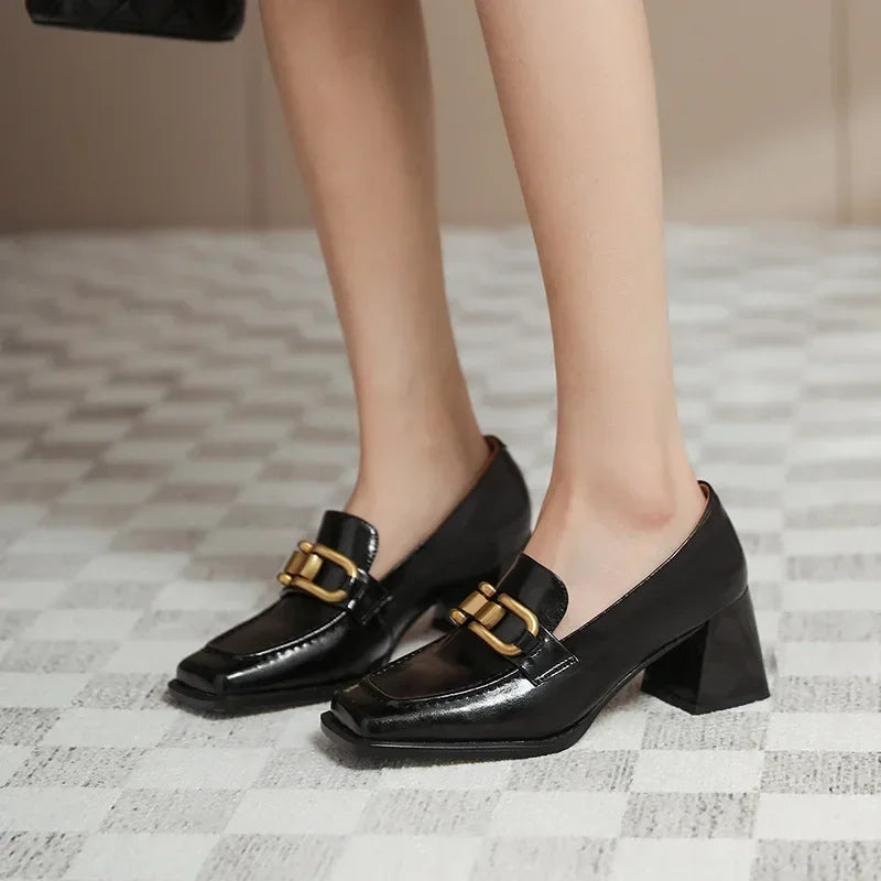 Mocasines Mary Jane de Tacón Cuadrado para Mujer