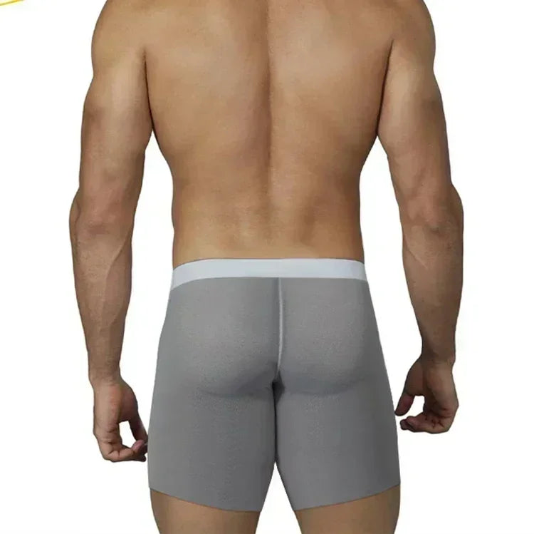 1/2/3 Uds. Ropa interior de seda helada para hombre, Boxer antibacteriano transparente sin costuras, pantalones cortos 0,01 de tela ultrafina, calzoncillos transparentes