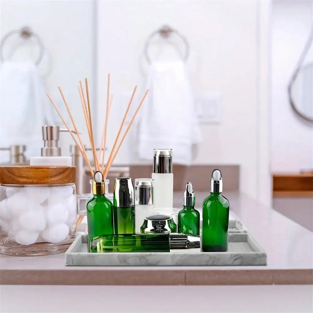 1 paquete de bandeja de baño, bandeja de joyería de silicona suave, tocador, bandeja decorativa para baño, organizador adecuado para tocador