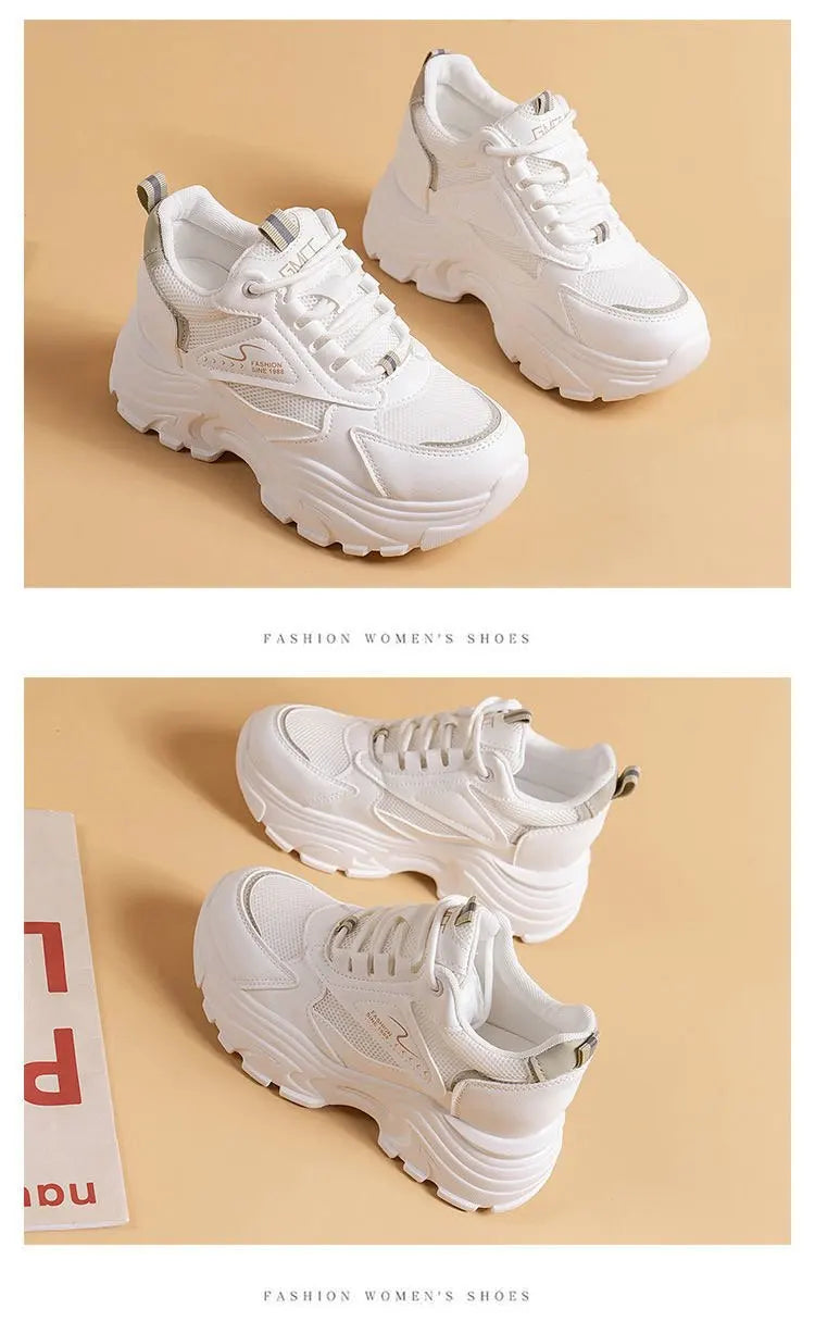 Zapatillas Deportivas para Mujer, Ligeras y Transpirables, con Plataforma, Estilo Chunky, con Malla, para Uso Diario y Senderismo