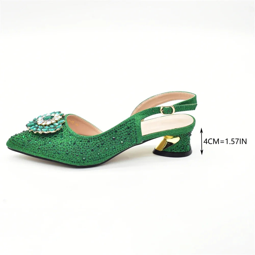 Conjunto Zapatos y Cartera de Fiesta con Strass para Mujer