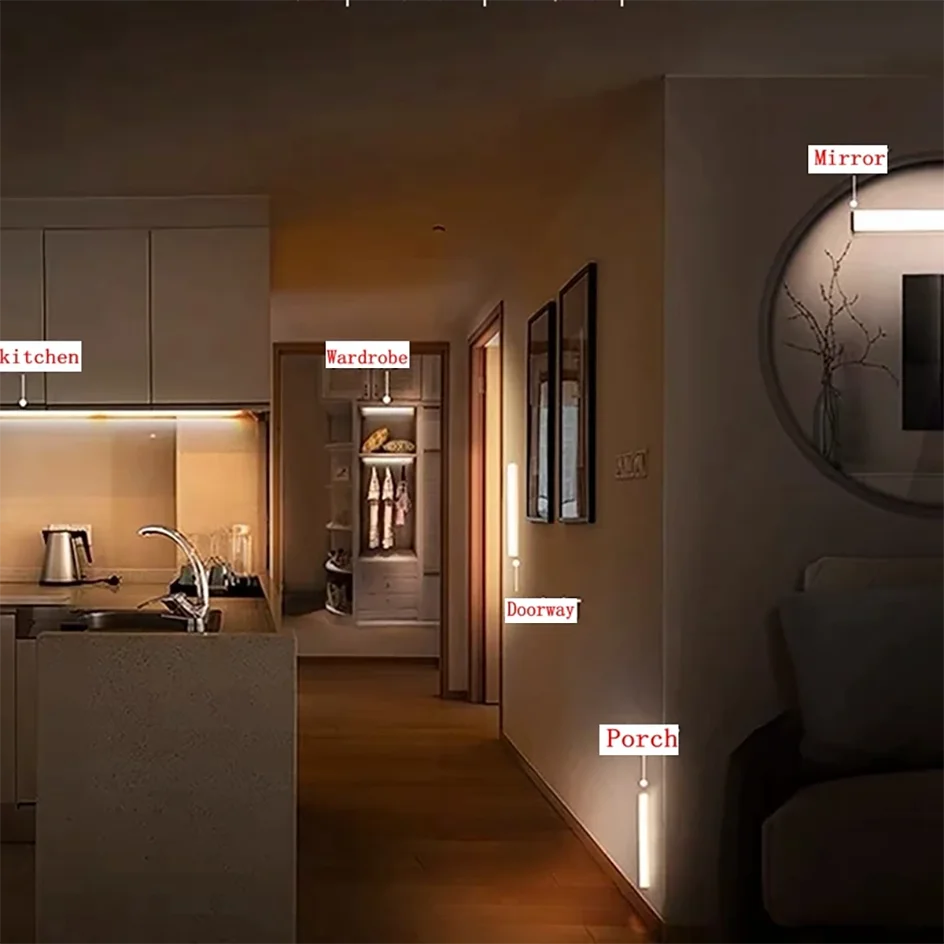 Barra LED con Sensor de Movimiento Recargable USB