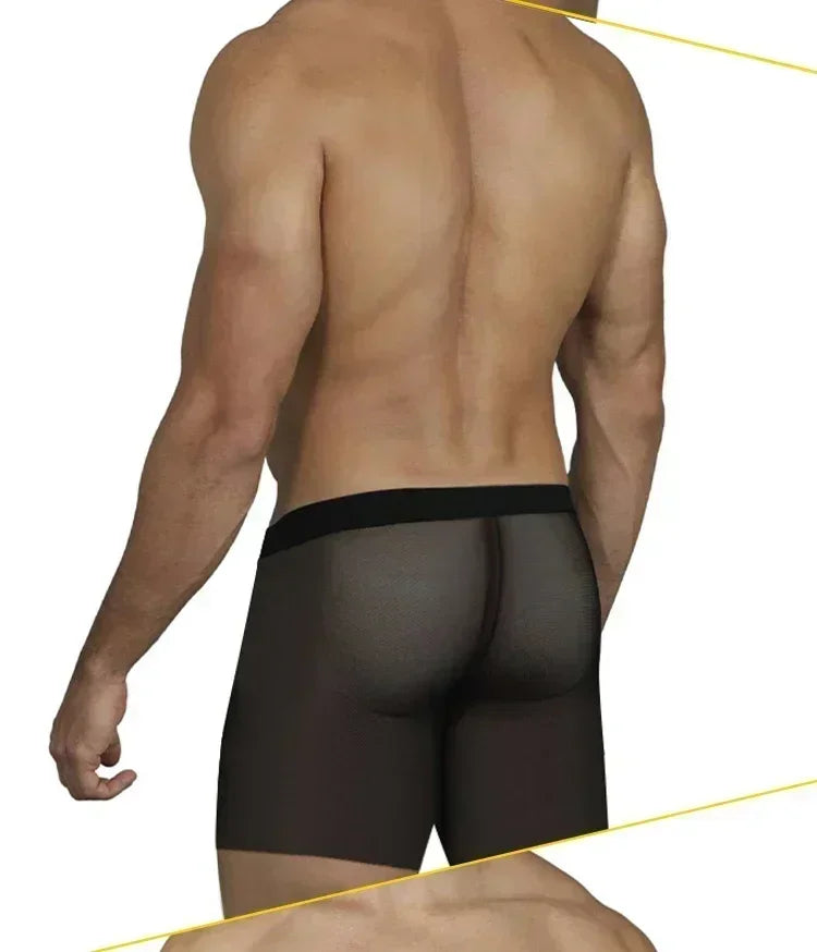 1/2/3 Uds. Ropa interior de seda helada para hombre, Boxer antibacteriano transparente sin costuras, pantalones cortos 0,01 de tela ultrafina, calzoncillos transparentes