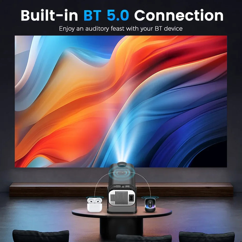 2025 4K Android 11 Proyector Nativo 1080P 390ANSI HY320 Dual Wifi6 BT5.0 1920*1080P Cine Proyector portátil actualizado HY300