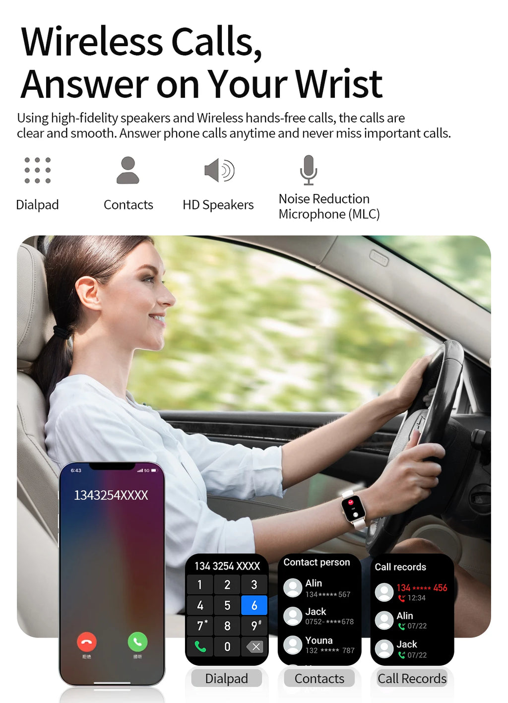 LIGE Reloj Inteligente Mujer HD 1.85 Bluetooth