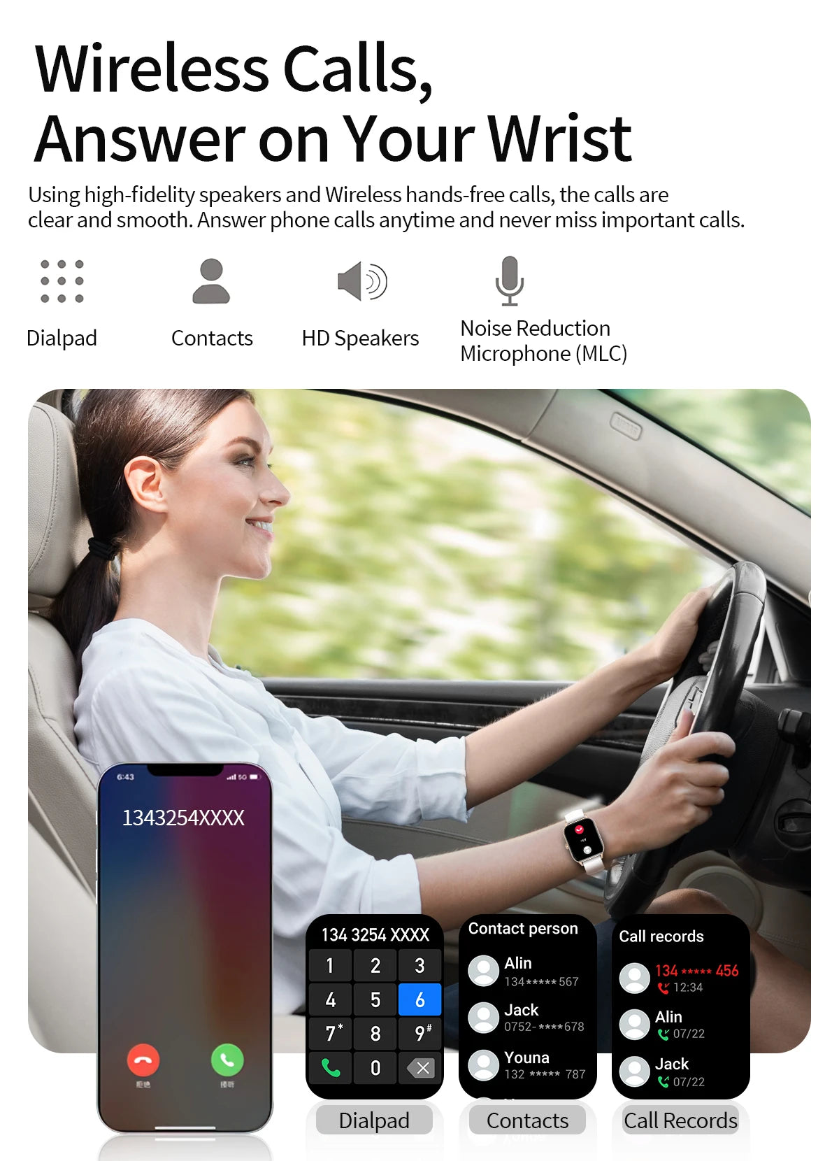 LIGE Reloj Inteligente Mujer HD 1.85 Bluetooth