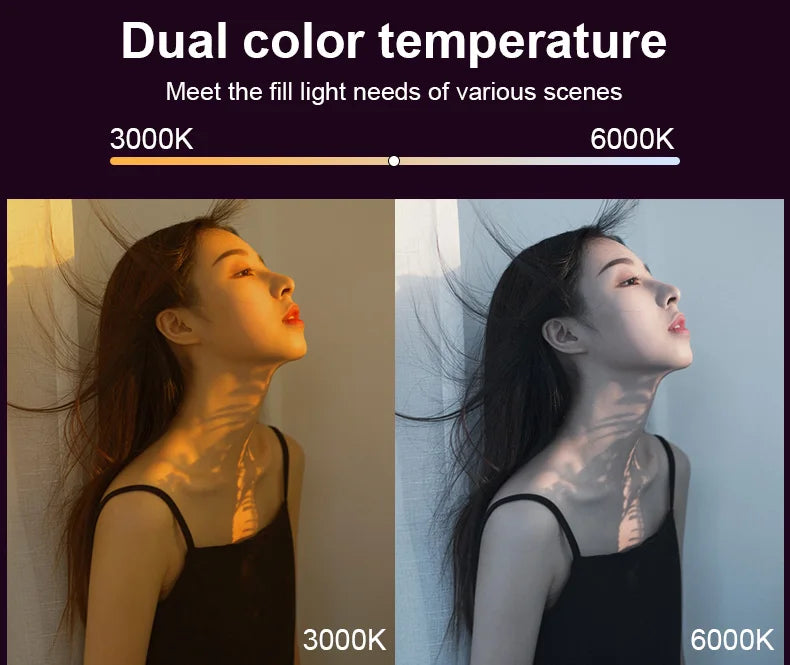 LUXCEO V8 portátil RGB luz de vídeo lámpara de jugador 2000mAh foto Video grabación Selfie iluminación luces de relleno para Vlog/YouTube
