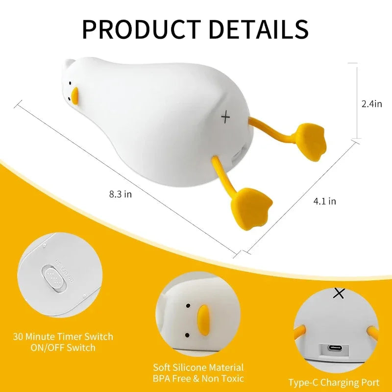 Luz nocturna de silicona suave: lámpara de noche regulable de 3 niveles con control táctil recargable por USB para guardería, niños, bebés y decoración de regalo
