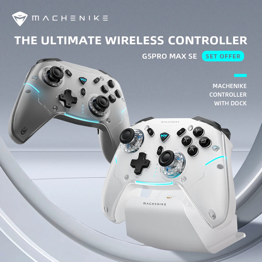 MACHENIKE-controlador de juegos G5Pro Max SE con base de carga, Joysticks de efecto Hall opcionales, activadores, luz RGB, inalámbrico