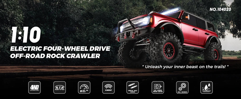 Coche RC WLtoys 104020 1:10 4WD Escalada Todoterreno 3000mAh