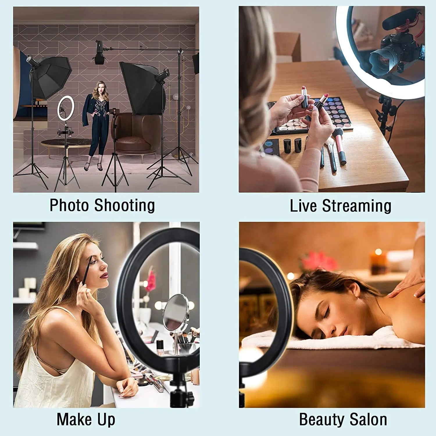 Anillo de luz para Selfie con brillo ajustable, lámpara LED de anillo para fotografía, grabación de vídeo por teléfono, transmisión en vivo, lámpara Led para Selfie