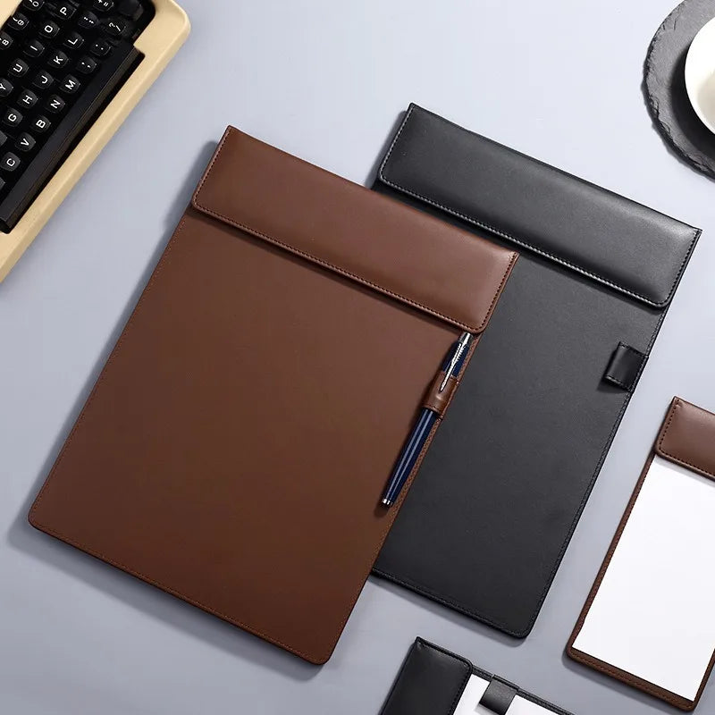 Carpeta Portapapeles A4, Carpeta de Trabajo, Portapapeles de Cuero PU, Carpeta con Clip para Archivos A4, Portadocumentos, Bloc de Notas para Conferencias con Portaplumas