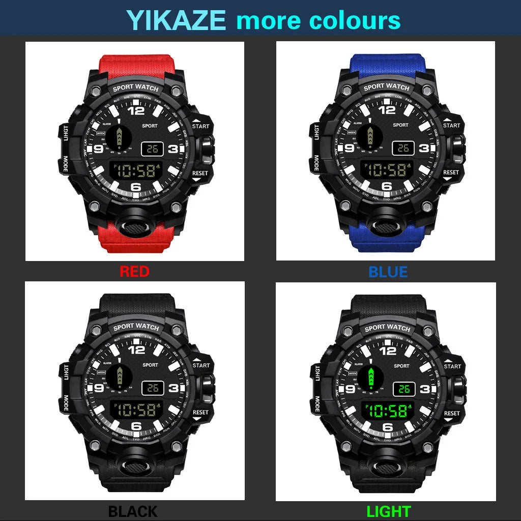 Reloj Deportivo Digital LED YIKAZE Militar Multifuncion