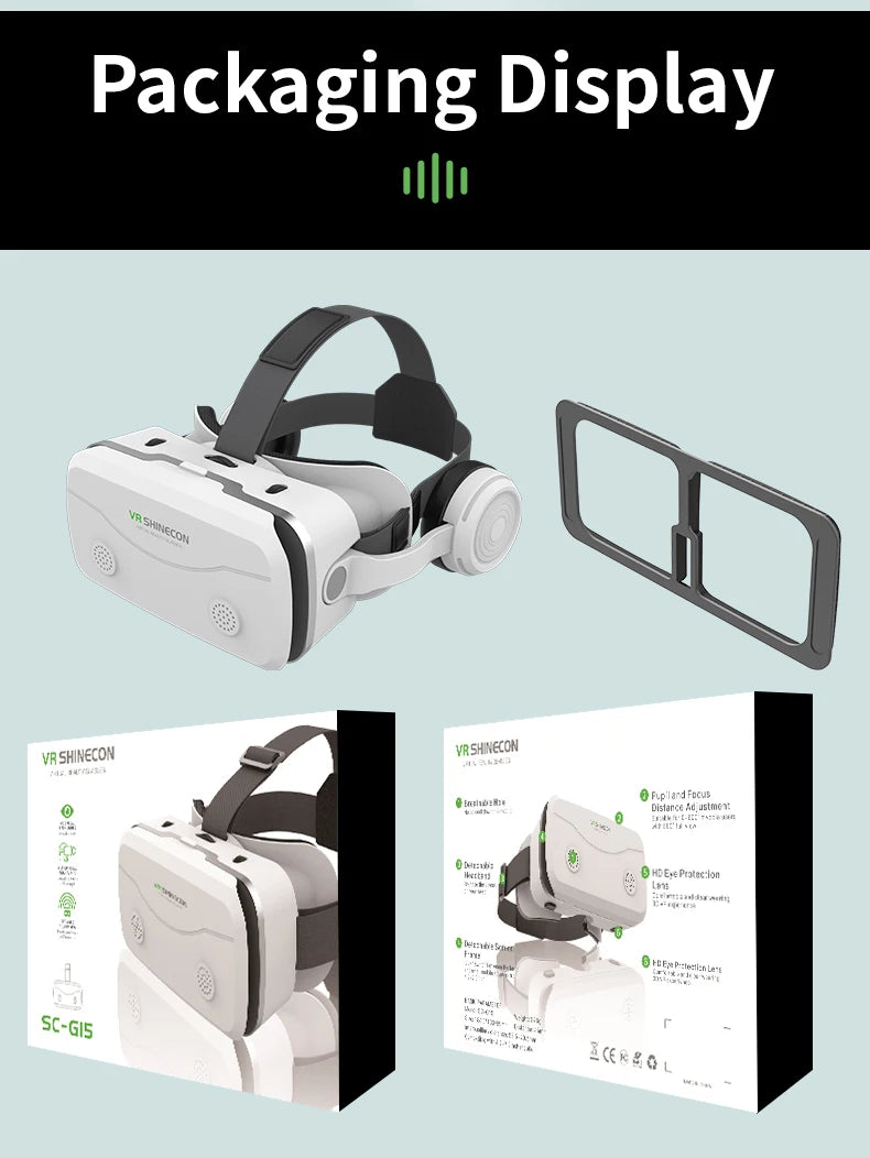 Gafas de realidad Virtual VR, dispositivos de auriculares 3D, lentes para casco Viar, inteligentes para teléfonos inteligentes, auriculares para teléfono móvil Realidade