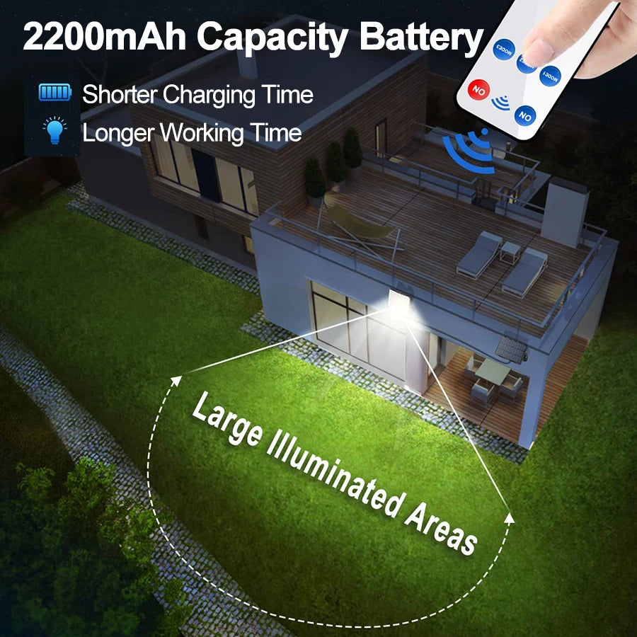 Lámpara Solar LED con Sensor de Movimiento para Jardín y Exterior