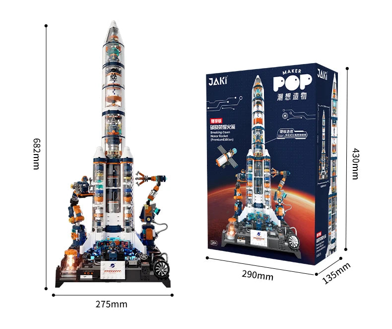 Serie de exploración espacial JAKI, modelo de ensamblaje de bloques de construcción de módulo de núcleo de súper cohete avanzado Dawn, juguete de regalo de cumpleaños para niño
