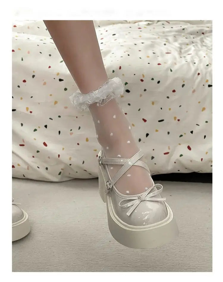 Zapatos Mary Jane de Tacón Grueso con Plataforma para Mujer