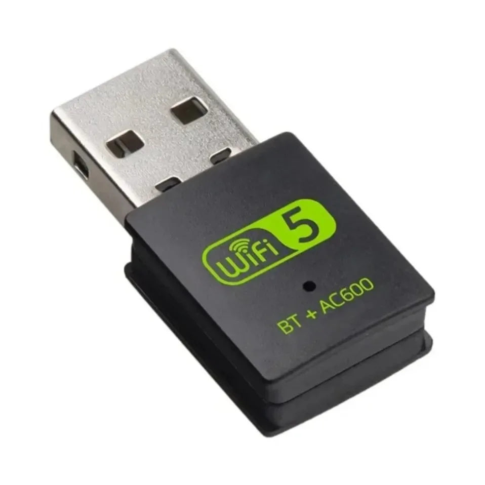 Adaptador USB WiFi Bluetooth 2 en 1 de 600Mbps, BT4.2, doble banda, 2.4G, 5GHz, tarjeta de red inalámbrica, Dongle sin controlador para ordenador portátil de escritorio