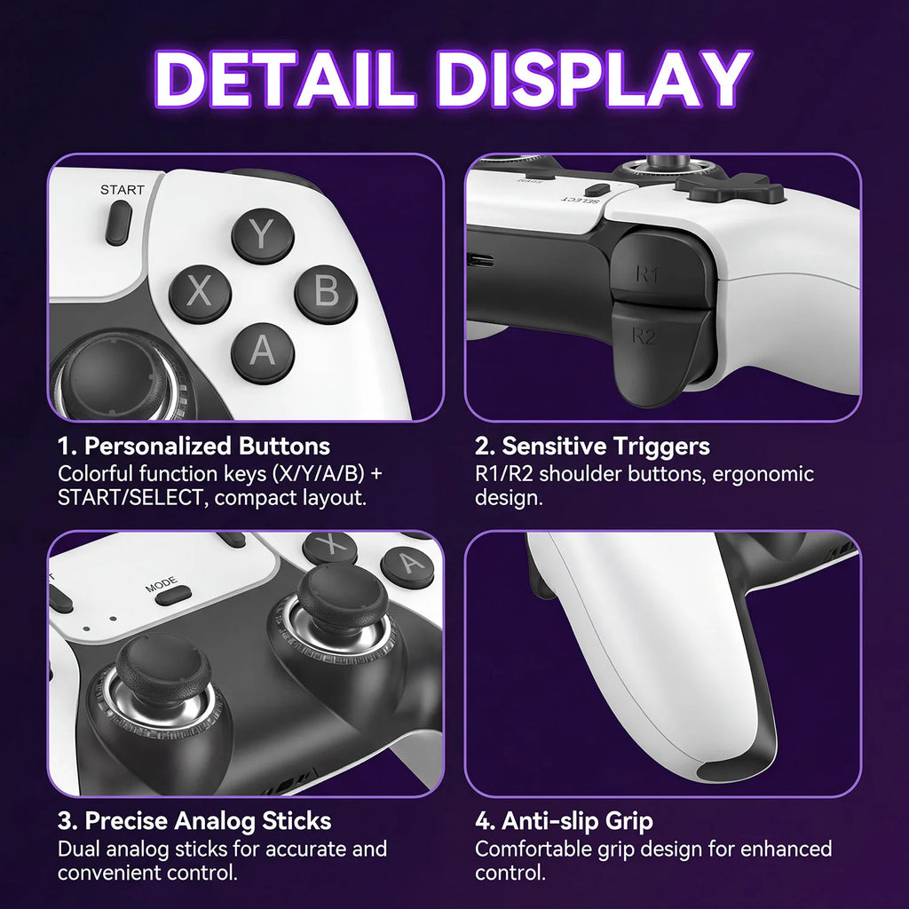 Consola de Videojuegos Retro 4K HD de 128 GB con 50000 Juegos, Control Inalámbrico, 45 Emuladores Integrados, Plug & Play, Mando de Juego para TV