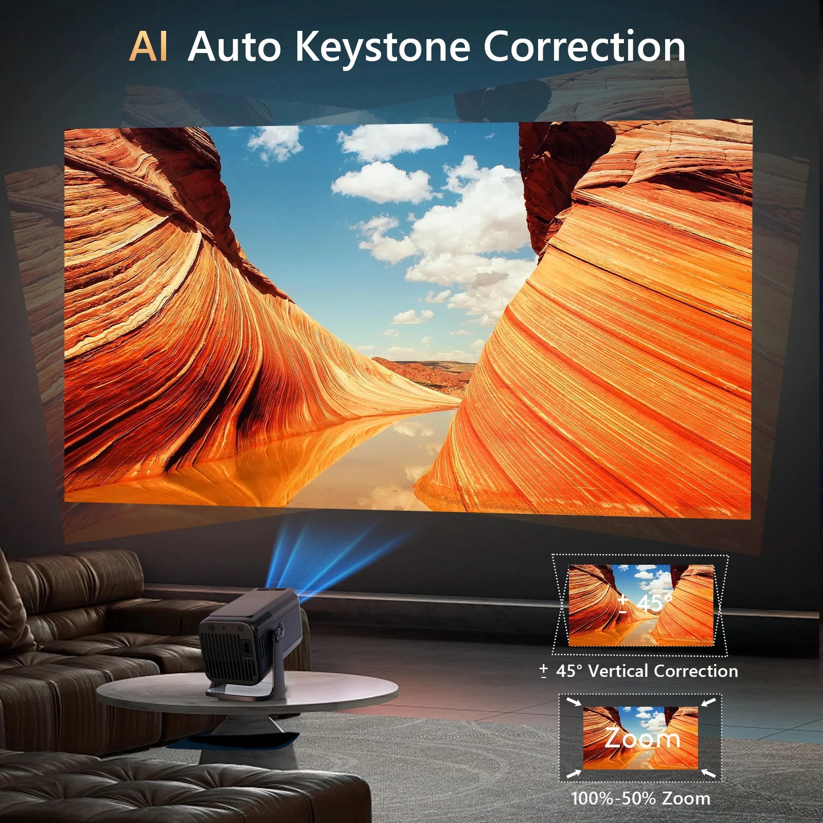 Proyector portátil HD 1080P 4K HY500 Android con espejo de pantalla inalámbrico