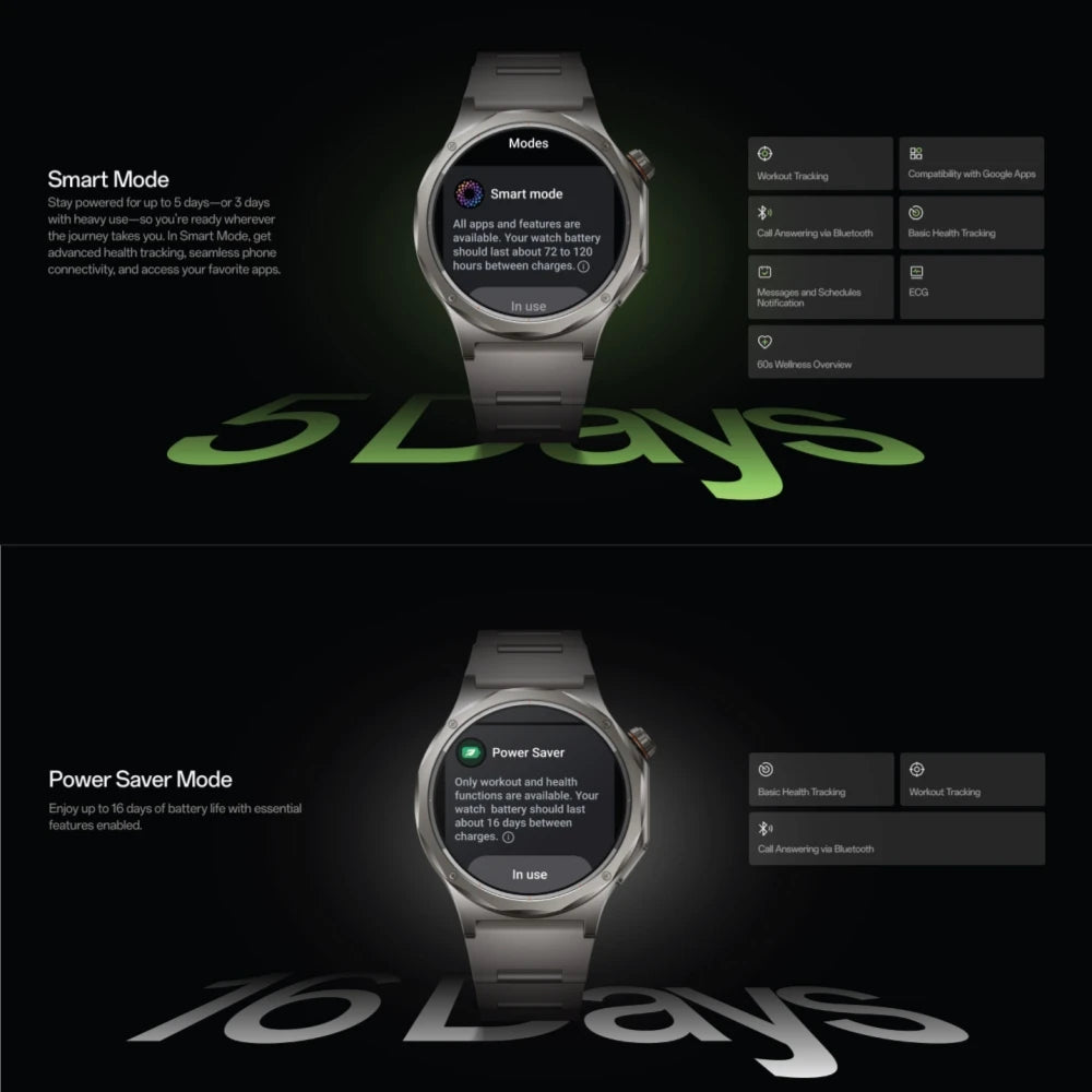 OPPO Watch X3 Reloj Inteligente AMOLED Titanio