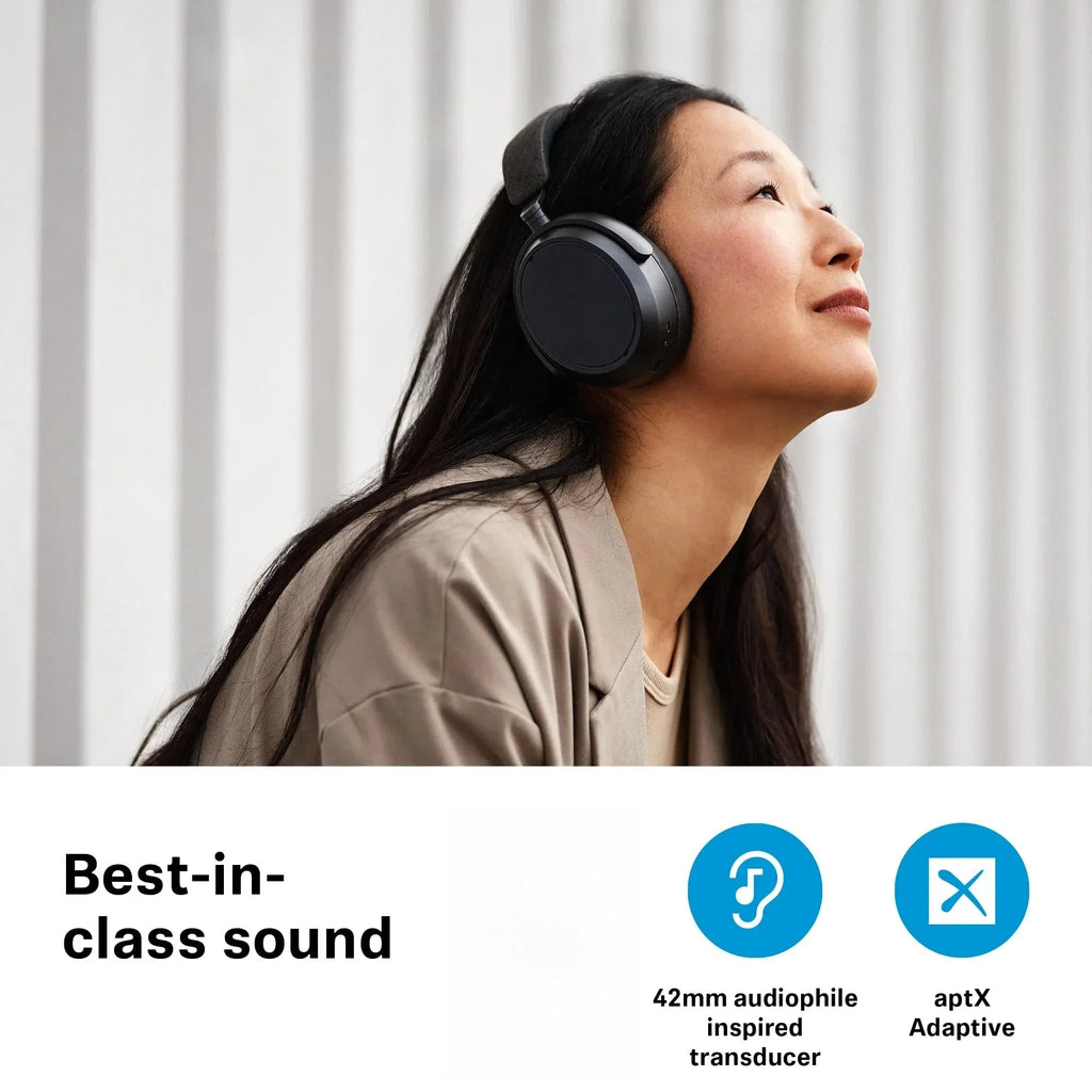 Audífonos Inalámbricos Originales MOMENTUM 4 con ANC, 60 Horas de Batería, Bluetooth 5.2, Plegables, con Pausa Inteligente, Color Negro para Oficina