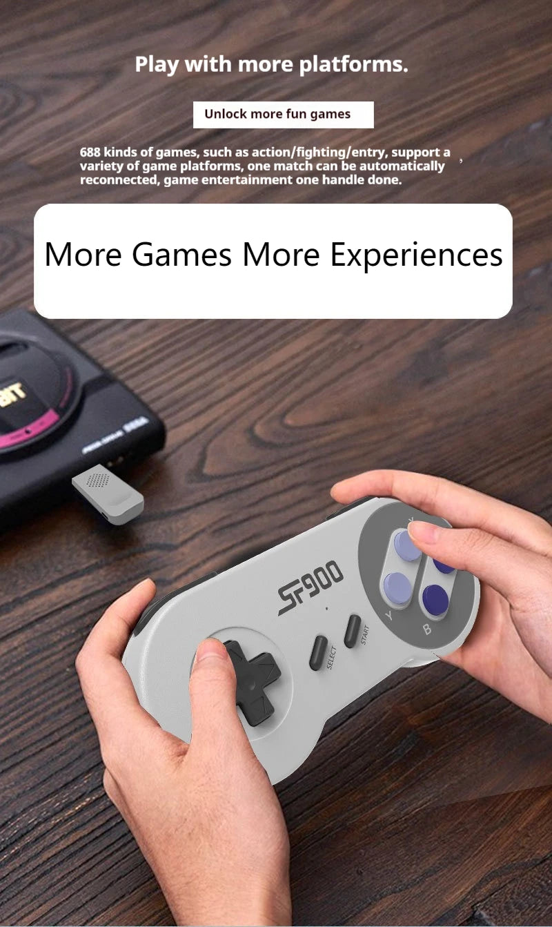Consola de Videojuegos Retro SF900, Consola de Videojuegos Inalámbrica con Dos Controles, Salida HD, 5000 Juegos Clásicos