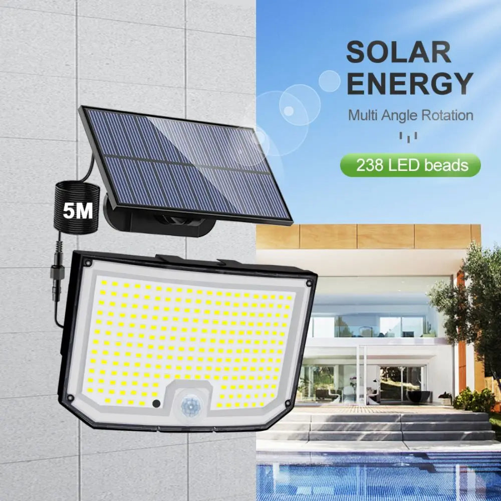 Lámpara Solar LED Exterior con Sensor de Movimiento IP65 3 Modos