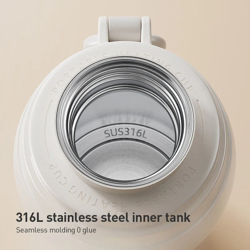 Taza Calefactora Eléctrica Portátil 500ml para Leche con Carga Inalámbrica