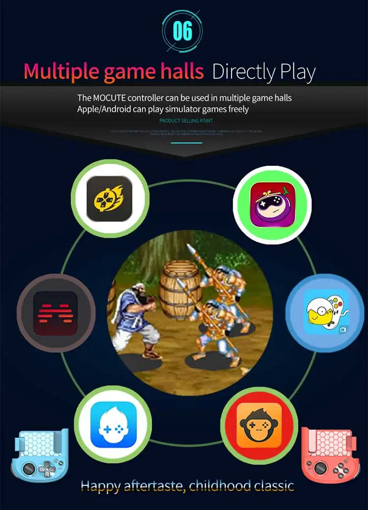 Mando inalámbrico Mocute 061, controlador de juego dividido izquierdo y derecho, Joystick de juego Bluetooth para Android, IOS y PC