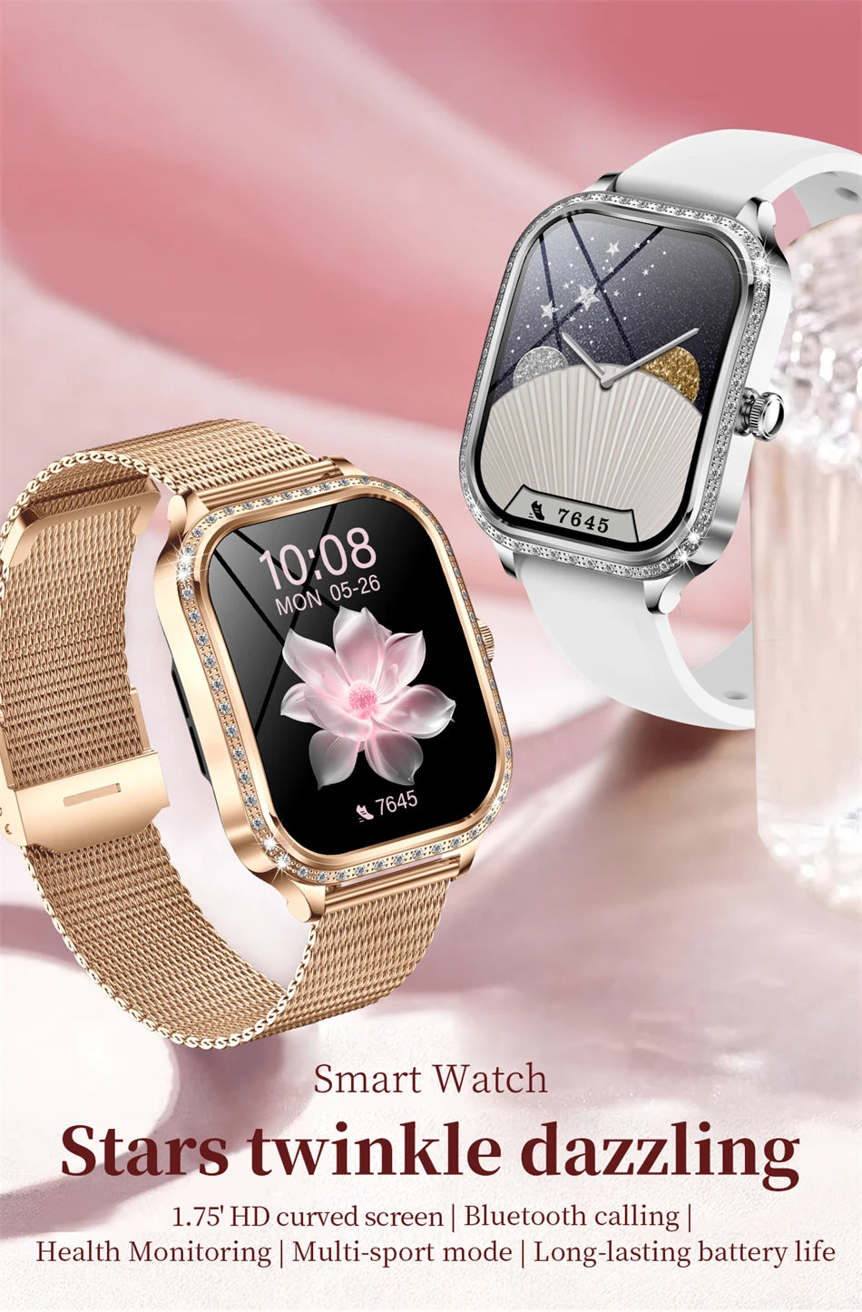 Reloj Inteligente Mujer HD 1.75 Fitness Bluetooth