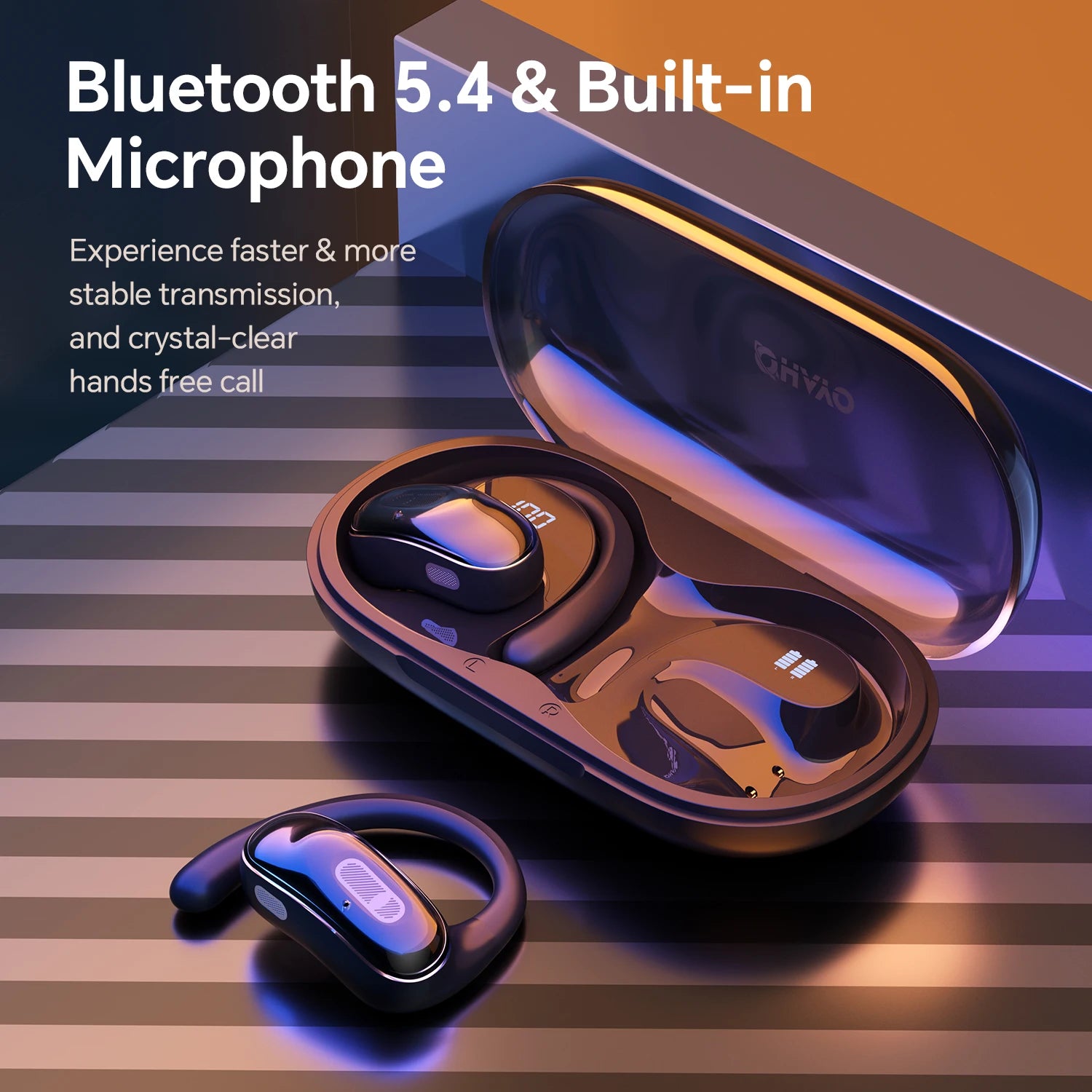 Auriculares OHAYO Open Ear, Bluetooth 5.4, Deportivos, Inalámbricos, 40 Horas de Reproducción, con Micrófono, Resistentes al Sudor IPX6