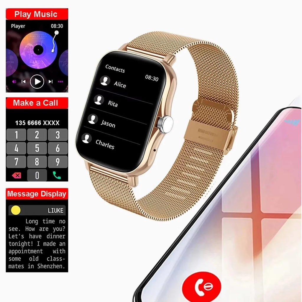 Reloj Inteligente Multifuncional con Bluetooth, Música, Fitness y Monitor de Sueño