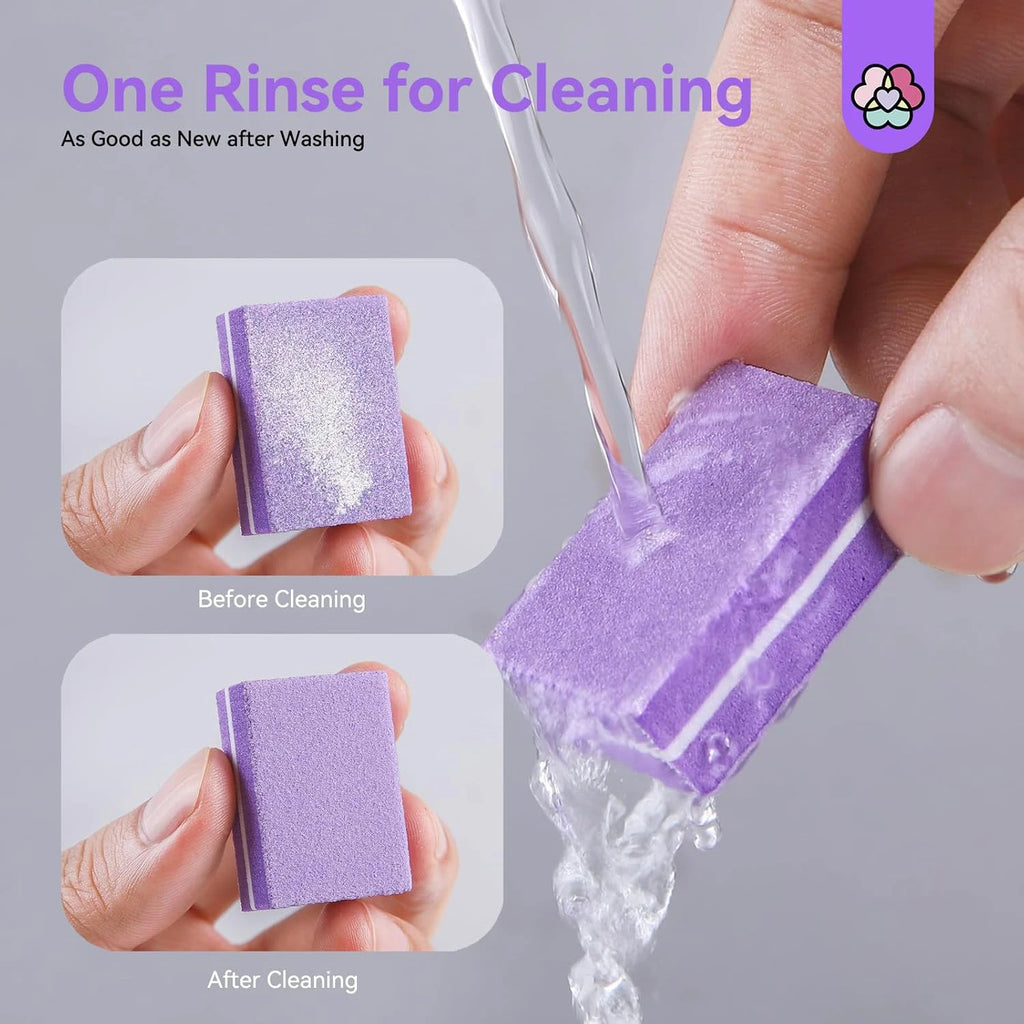 50 Uds Mini limas de uñas bloque pulidores de esponja de grano para uñas acrílicas bloque de pulido herramientas de manicura de salón DIY de doble cara