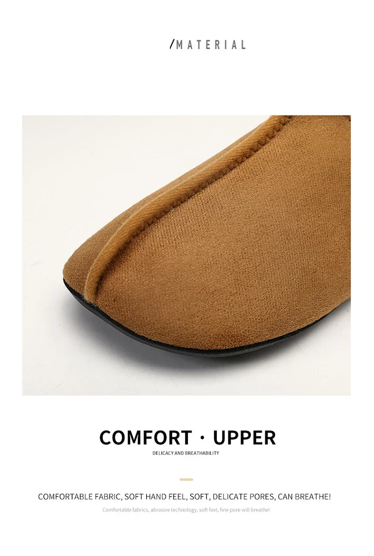 YRZL zapatos de algodón de invierno para hombre, zapatillas ligeras sin cordones cálidas, mocasines de algodón de felpa para dormitorio y hogar, zapatos cálidos de invierno Unisex