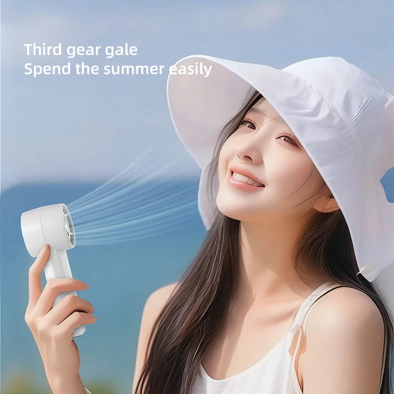 Ventilador portátil de mano, Mini ventilador de carga USB para el hogar de 1800mAh, carga USB de alta velocidad, ventilador de mano de refrigeración para acampar al aire libre