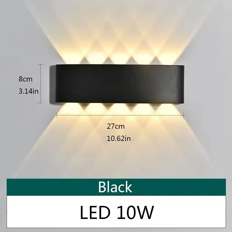 Lámpara de Pared LED Exterior IP65 Impermeable Moderna para Hogar
