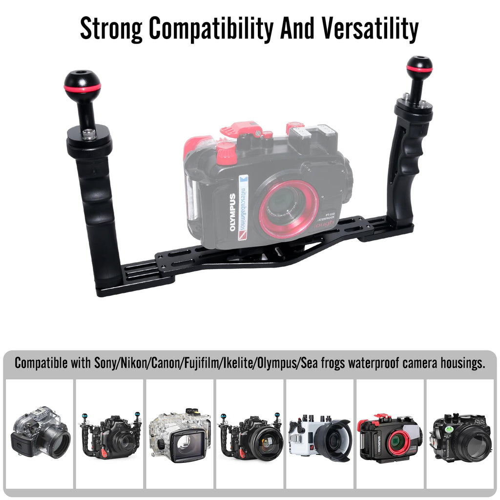 Kit de Soporte para Cámara Subacuática Nitescuba con Obturador y Luz de Video S18/V20 de 3600 Lúmenes para Fotografía Submarina