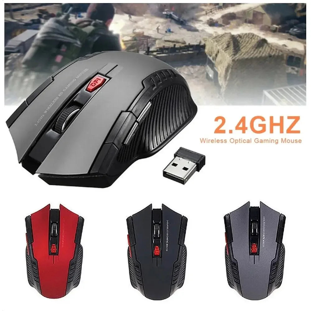 Ratón Inalámbrico 113, Ratón Óptico Inalámbrico de 2.4GHz con Receptor USB, Ratón Inalámbrico Portátil de 6 Botones para Computadoras Portátiles