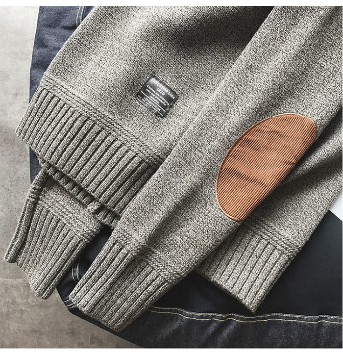 Suéter Hombre Cuello Redondo Tejido Grueso Oversize Estilo Harajuku