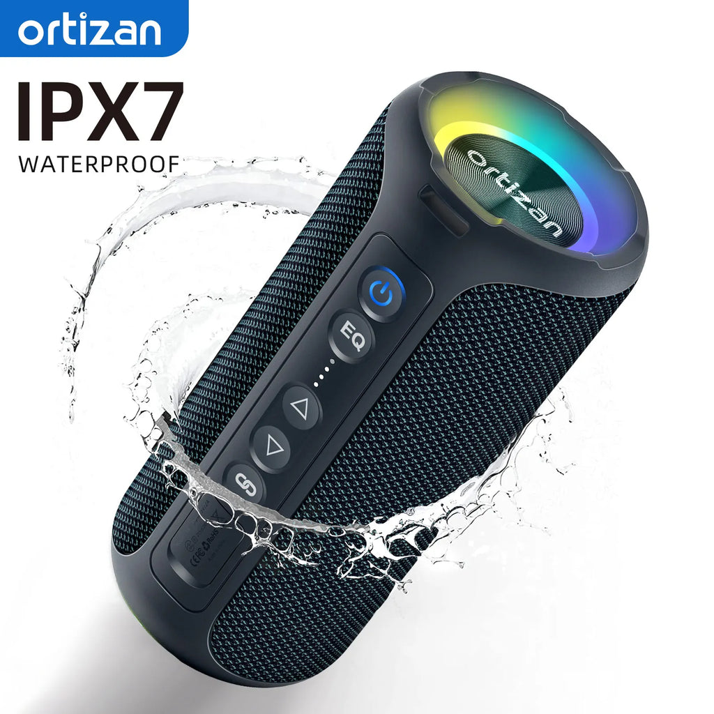 Altavoces Bluetooth Ortizan 40W altavoz inalámbrico portátil para exteriores con graves mejorados 30 horas IP7 altavoz de ducha impermeable Bluetooth 5,3