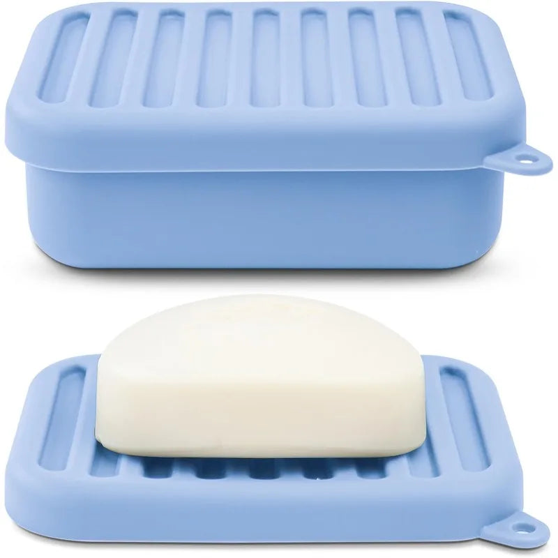 Estuche de Silicona Portátil para Jabón de Viaje, a Prueba de Fugas, con Tapa de Drenaje, Soporte Compacto para Jabón en Barra, Duradero para Camping, Gimnasio y Artículos de Aseo