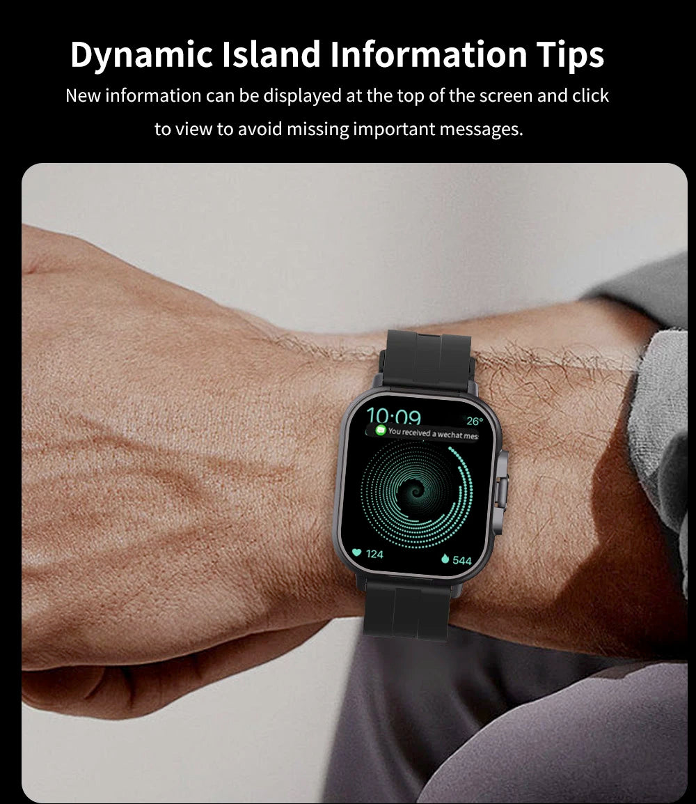 BT llamada diente azul auriculares relojes 2,01 "auriculares 2 en 1 reloj inteligente ritmo cardíaco deporte Fitness pulsera TWS auricular Smartwatch