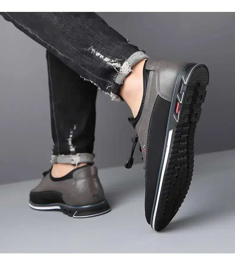 Zapatos casuales de hombre sin cordones, mocasines de poliuretano transpirables
